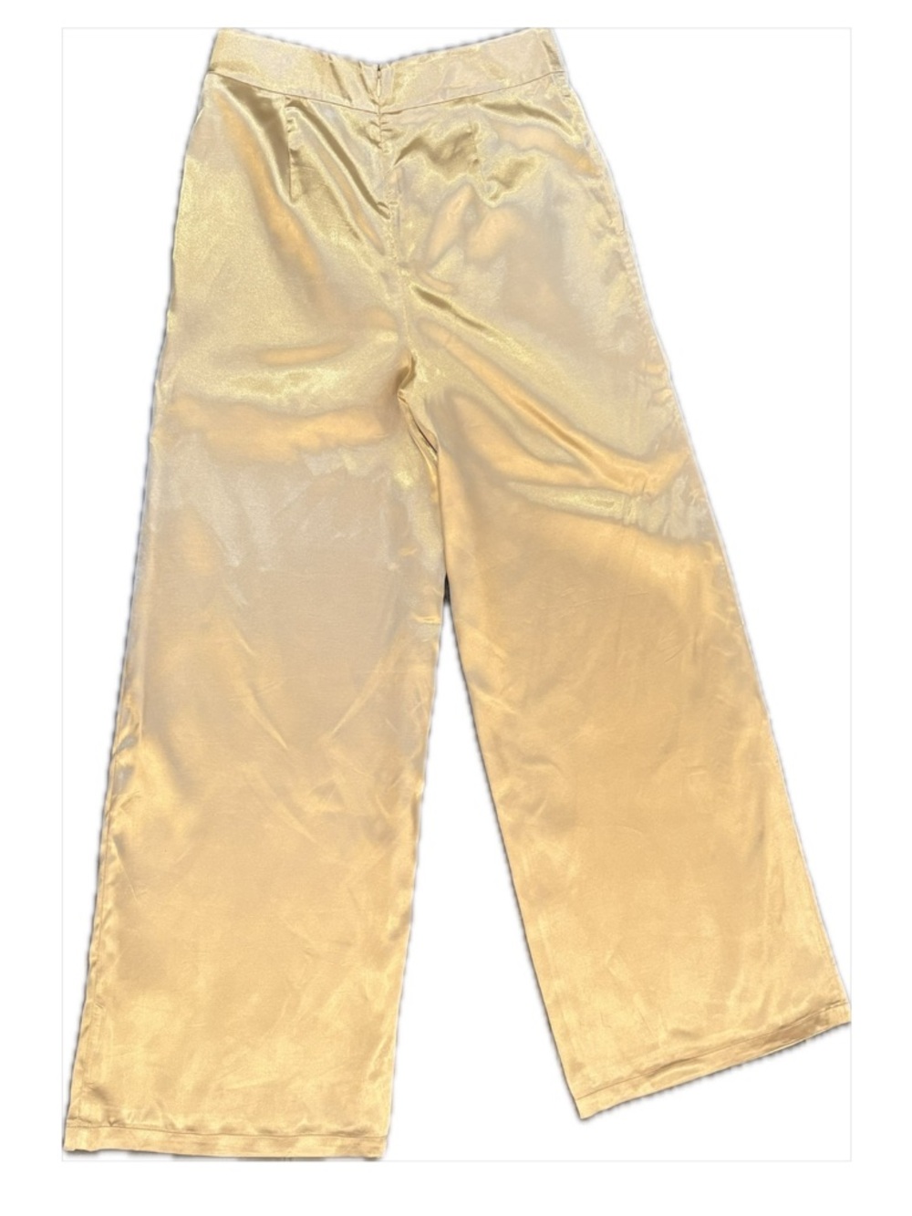 House of Harlow 1960 x REVOLVE Gold Metallic Wide Leg Pants Medium NWT High Rise - Picture 4 of 11